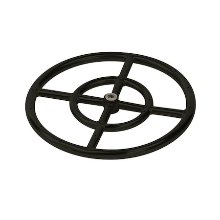American Fire Glass 12 in Double-Ring Black Steel Burner with a 1/2 in Inlet BK-FR-12